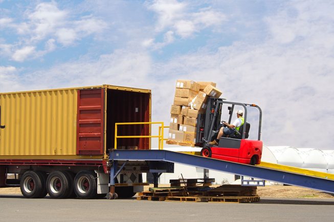 forklift worker working in maritime industry